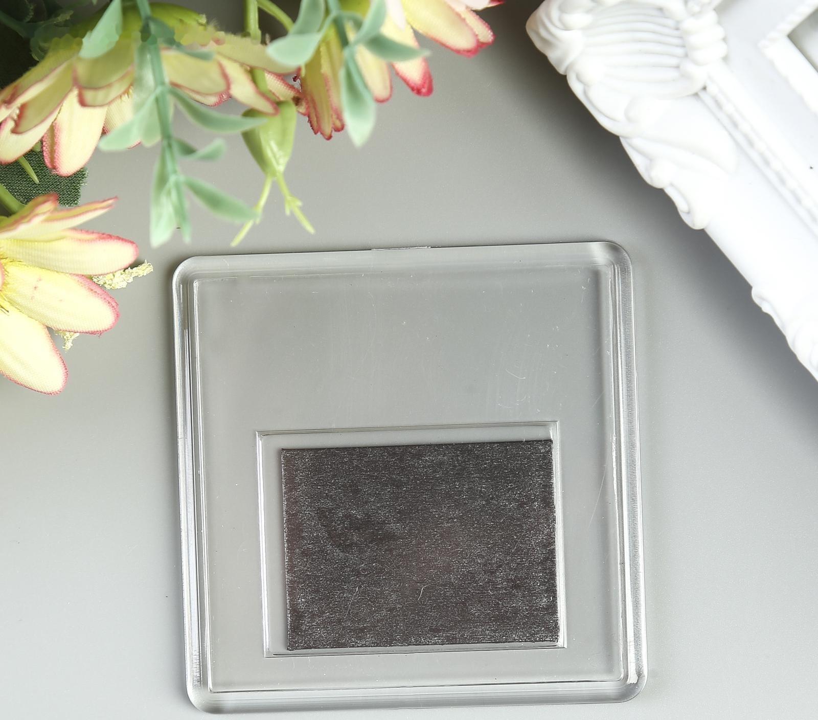 Заготовка акрилового магнита 6,3х6,3 cм прозрачный (набор 2 детали+пакет)