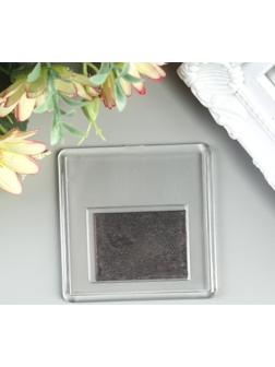 Заготовка акрилового магнита 6,3х6,3 cм прозрачный (набор 2 детали+пакет)