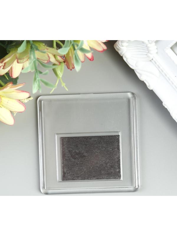 Заготовка акрилового магнита 6,3х6,3 cм прозрачный (набор 2 детали+пакет)