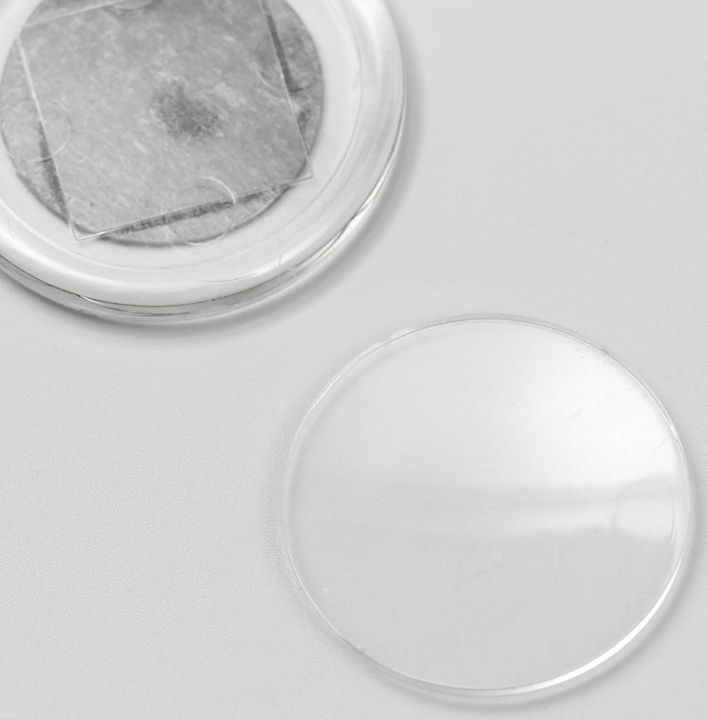 Заготовка акрилового магнита 4 см круг прозрачный (набор 2 детали+пакет)