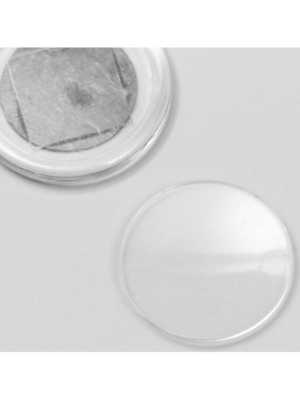 Заготовка акрилового магнита 4 см круг прозрачный (набор 2 детали+пакет)