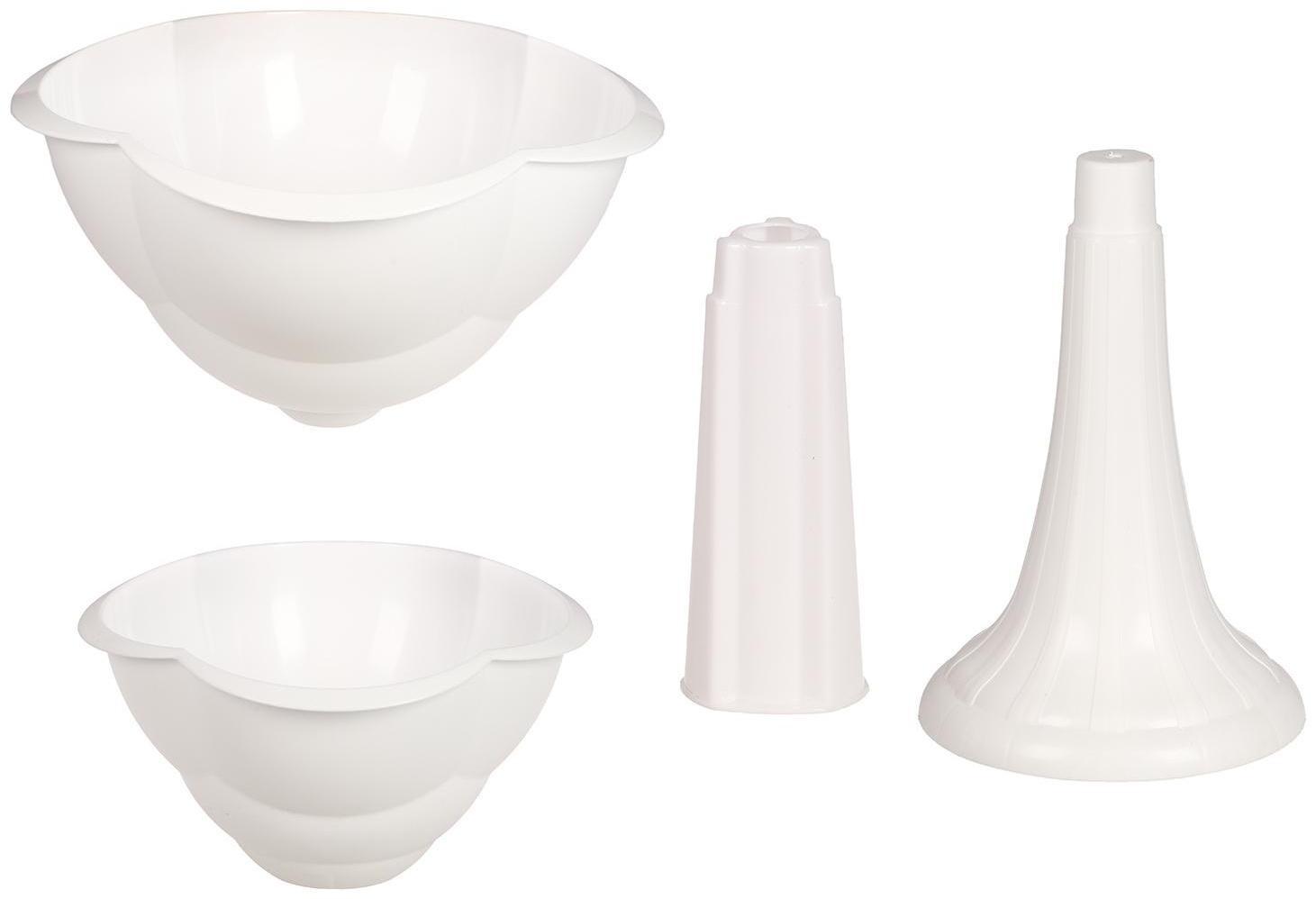 Клумба пластиковая, 2 яруса, d = 25–55 см, h = 87 см, на высокой ножке, белая