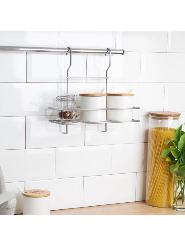 Полка для рейлинга прямая, 1 ярус, 27×26,5×13 см, d=25 мм, цвет хром