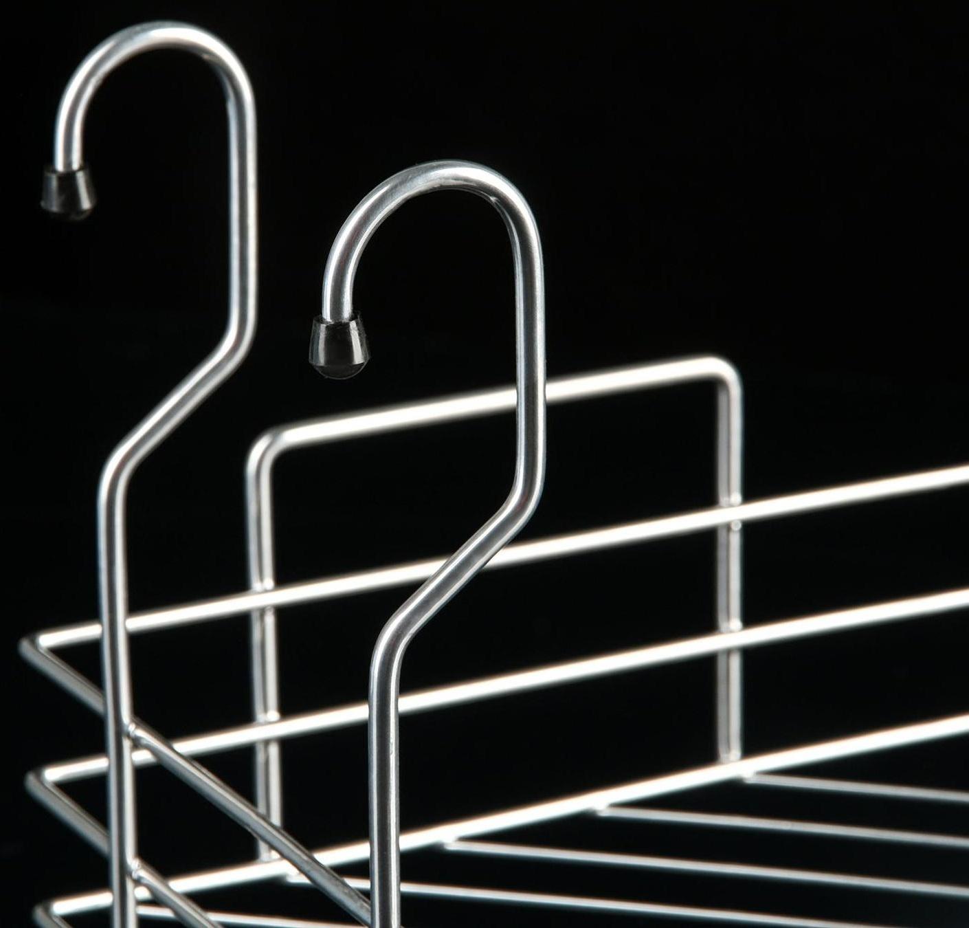 Полка для рейлинга угловая, 1 ярус, 20×21×27,5 см, d=25 мм, цвет хром