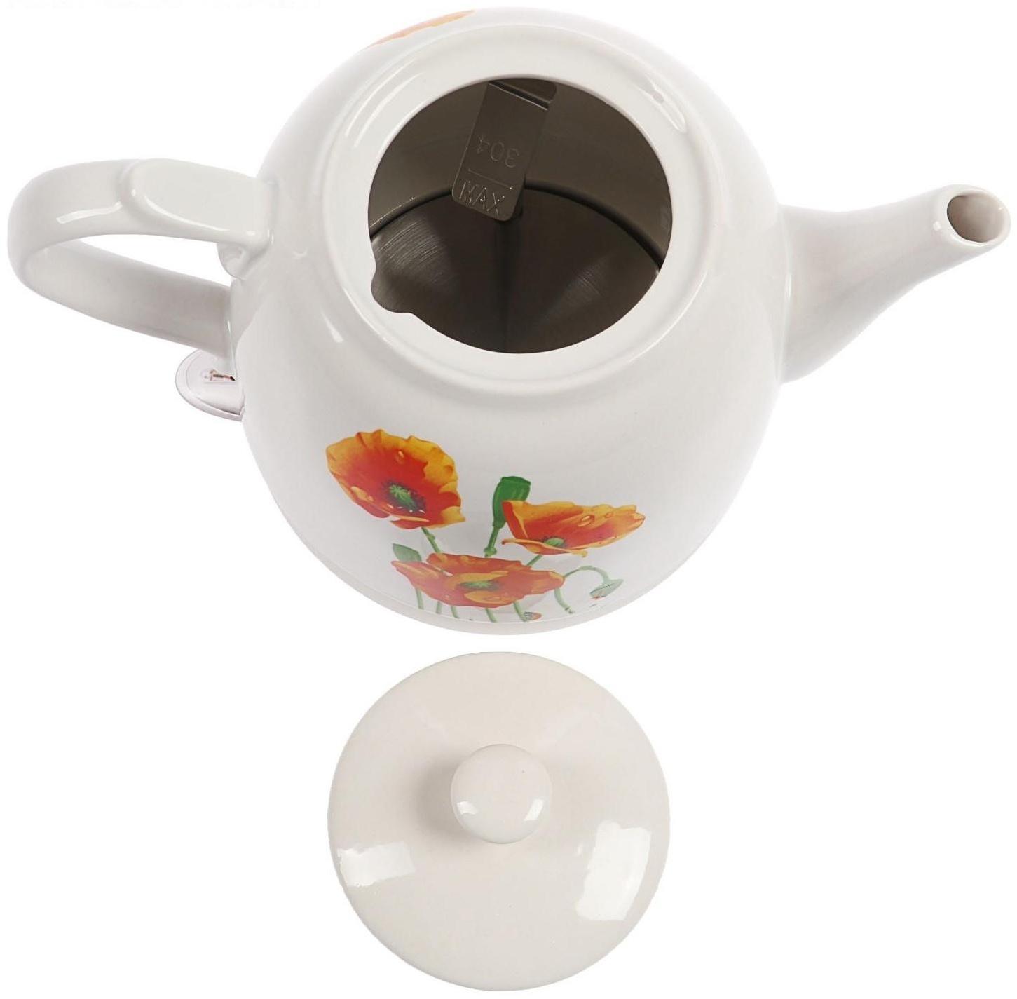 Чайник электрический Galaxy GL 0506, керамика, 1.4 л, 1400 Вт, белый