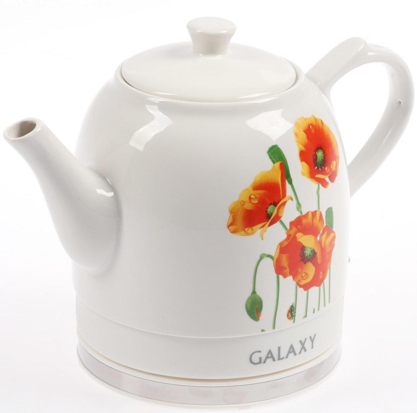 Чайник электрический Galaxy GL 0506, керамика, 1.4 л, 1400 Вт, белый