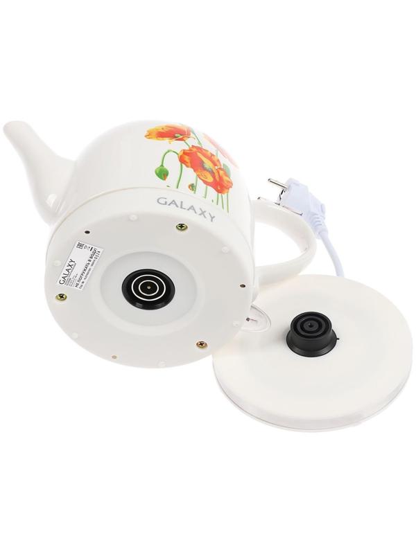 Чайник электрический Galaxy GL 0506, керамика, 1.4 л, 1400 Вт, белый