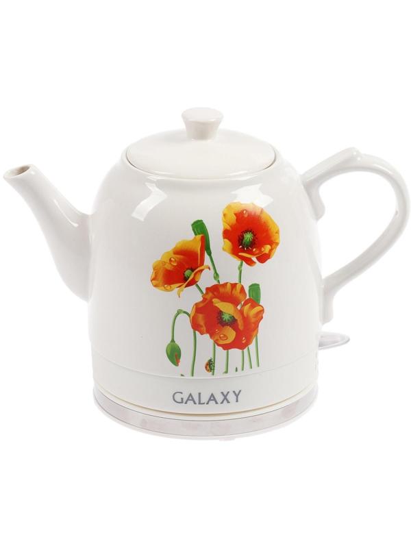 Чайник электрический Galaxy GL 0506, керамика, 1.4 л, 1400 Вт, белый