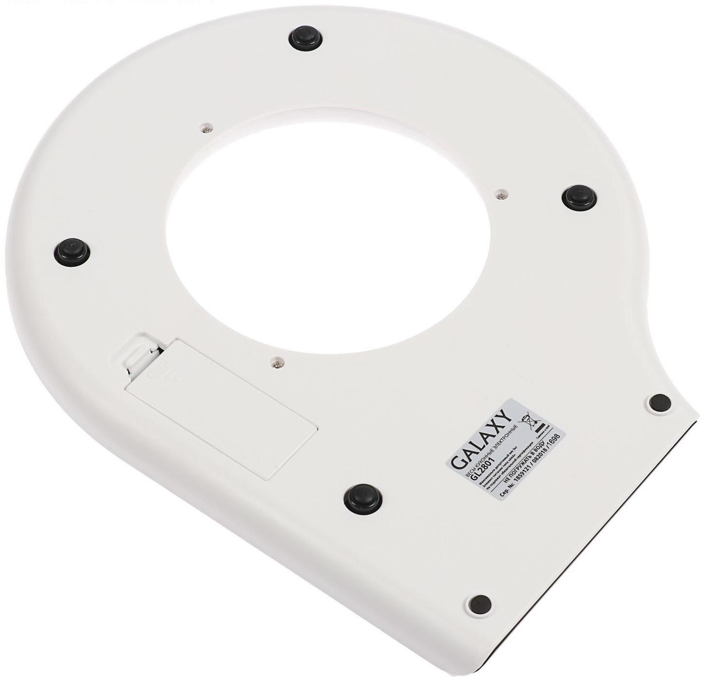 Весы кухонные Galaxy GL 2801, электронные, до 5 кг, чаша 2.2 л, чёрные