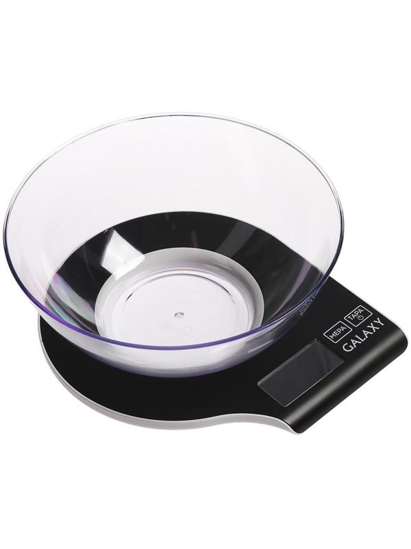 Весы кухонные Galaxy GL 2801, электронные, до 5 кг, чаша 2.2 л, чёрные