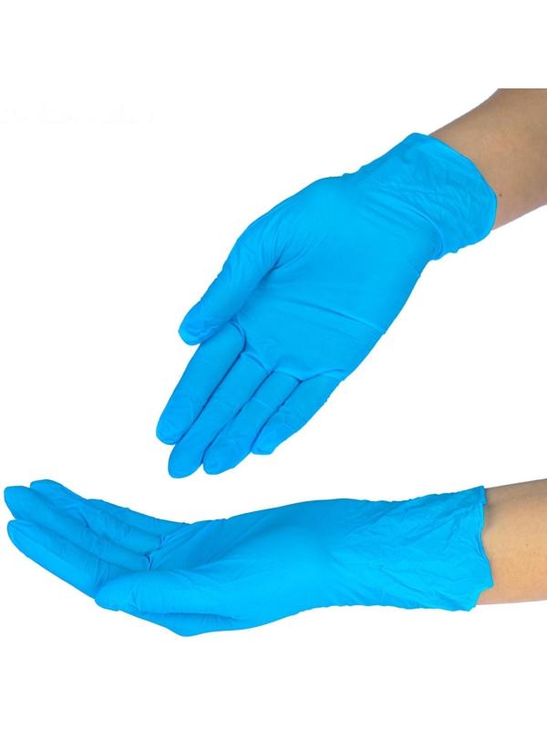 Перчатки медицинские нитриловые, неопудренные, нестерильные, размер S, 50 пар, синие, цена за 1 пару