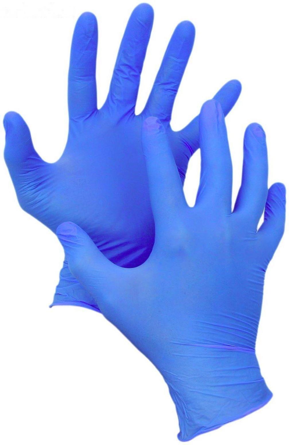 Перчатки медицинские нитриловые, неопудренные, нестерильные L, 50 пар, синие, цена за 1 пару
