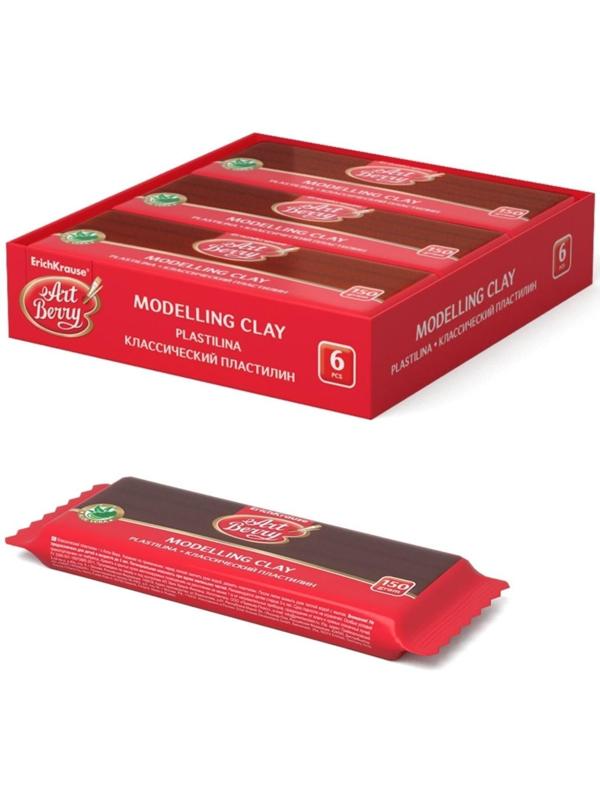 Пластилин коричневый, 150 г, ErichKrause, с алоэ вера, не прилипает к рукам и не пачкает одежду