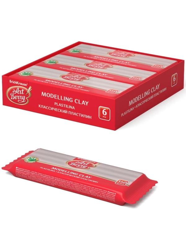 Пластилин белый, 150 г, ErichKrause, с алоэ вера, не прилипает к рукам и не пачкает одежду