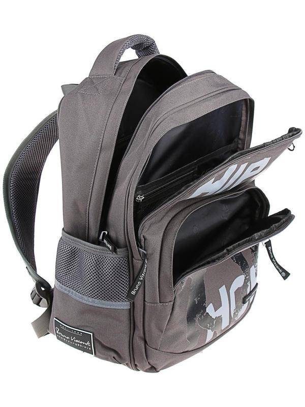 Рюкзак школьный Bruno Visconti, 40 х 30 х 16 см, эргономичная спинка, «Хип-Хоп», тёмно-серый