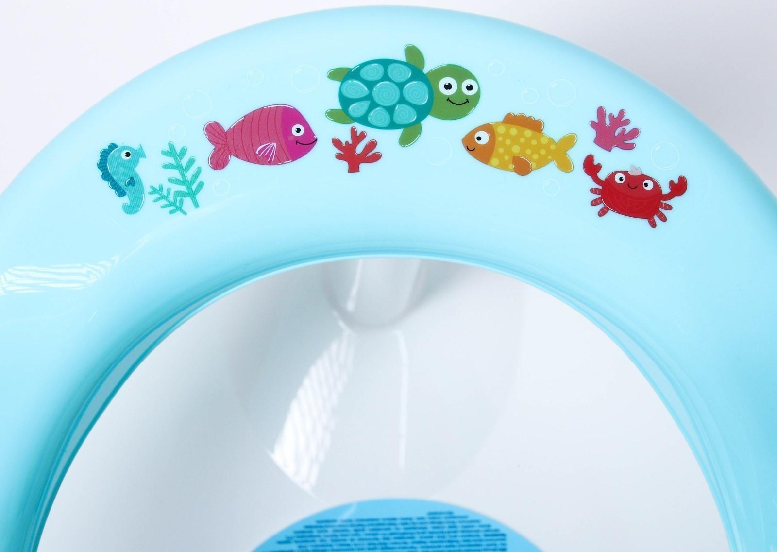 Сиденье для купания с декором, цвет светло-голубой