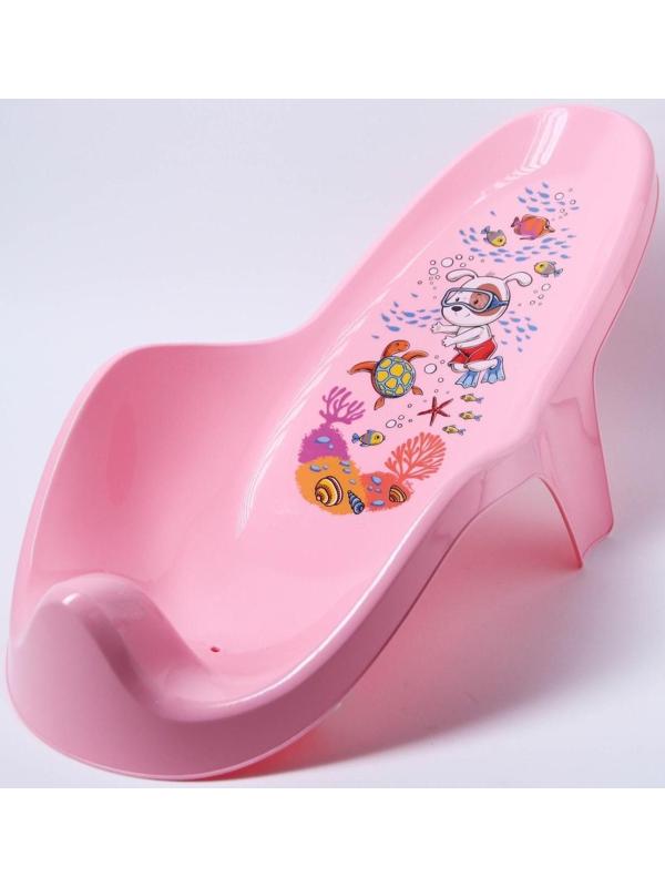 Горка для купания с декором, цвет светло-розовый, рисунок МИКС