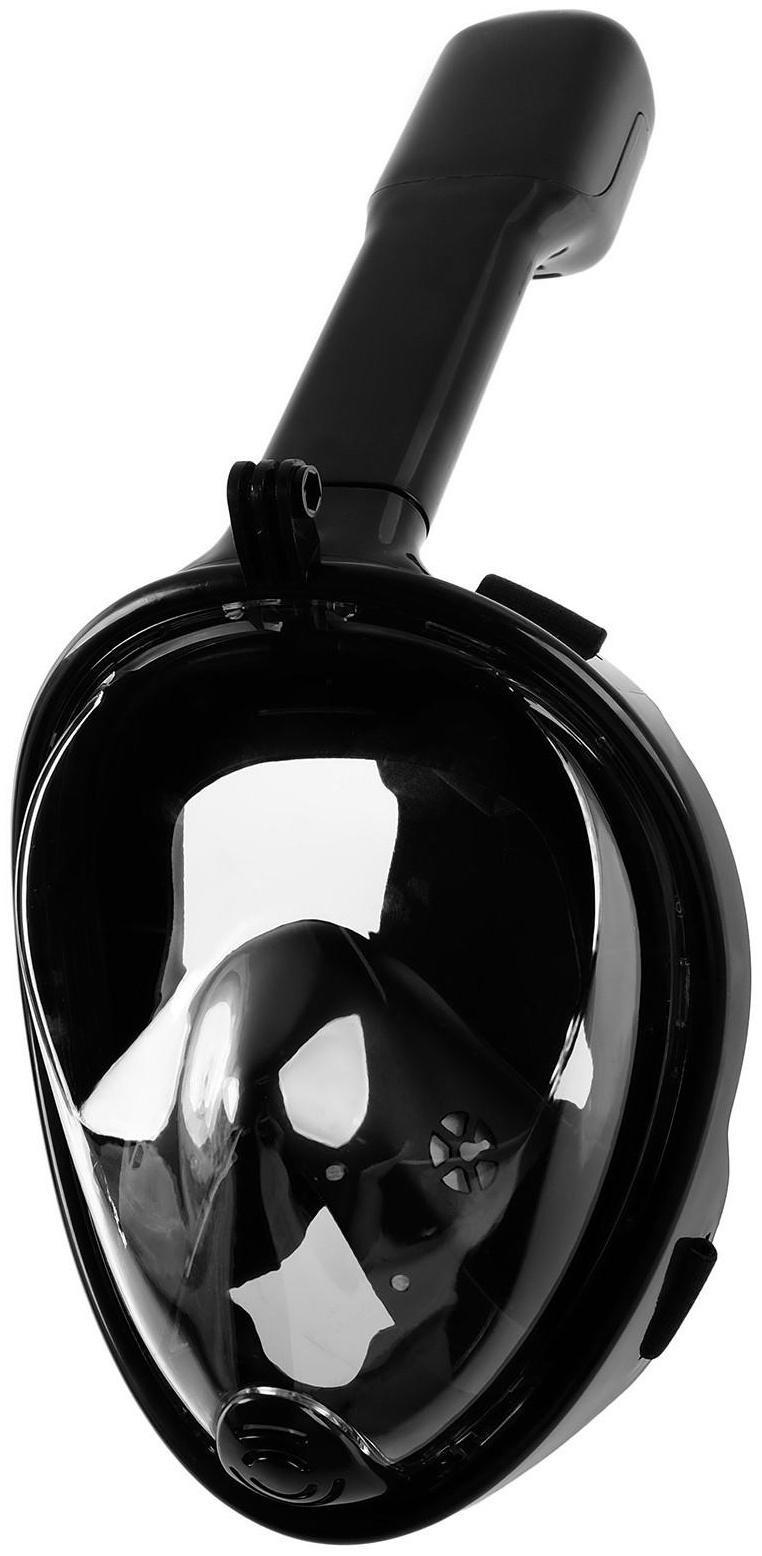 Маска для снорклинга взрослая, маска 19 х 26, трубка 25 см, размер L/XL, цвет чёрный