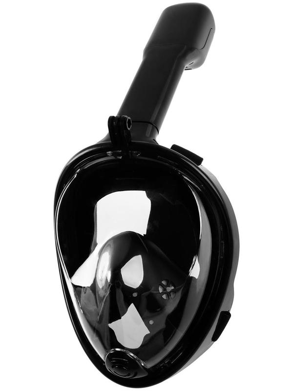 Маска для снорклинга взрослая, маска 19 х 26, трубка 25 см, размер L/XL, цвет чёрный