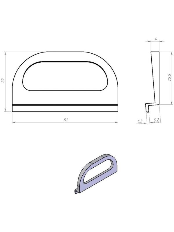 Ручка для москитной сетки, пластиковая белая, 250 шт