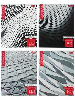 Тетрадь 80 листов, в клетку, New art, картонная обложка / Микс 1 шт.