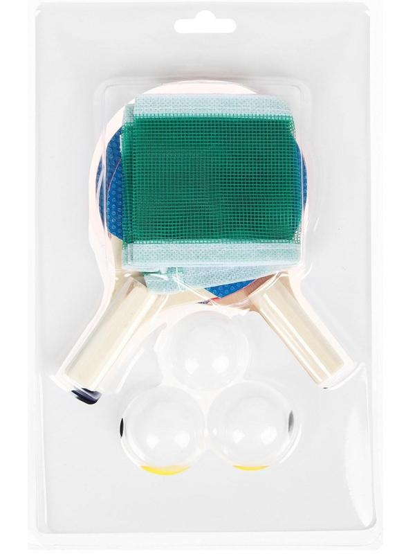 Набор для настольного тенниса, детский, 2 ракетки, 3 мячика, сетка, присоски 2 шт.,штатив 2 шт.