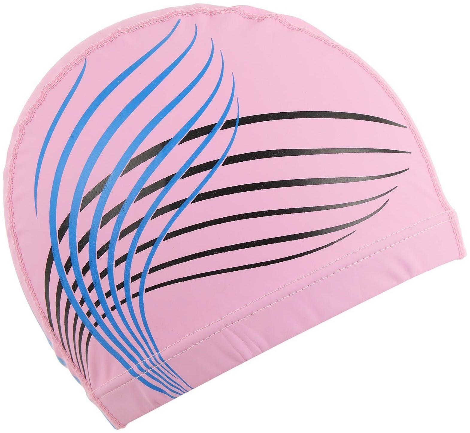 Шапочка для плавания взрослая, тканевая, обхват 54-60 см, цвета микс