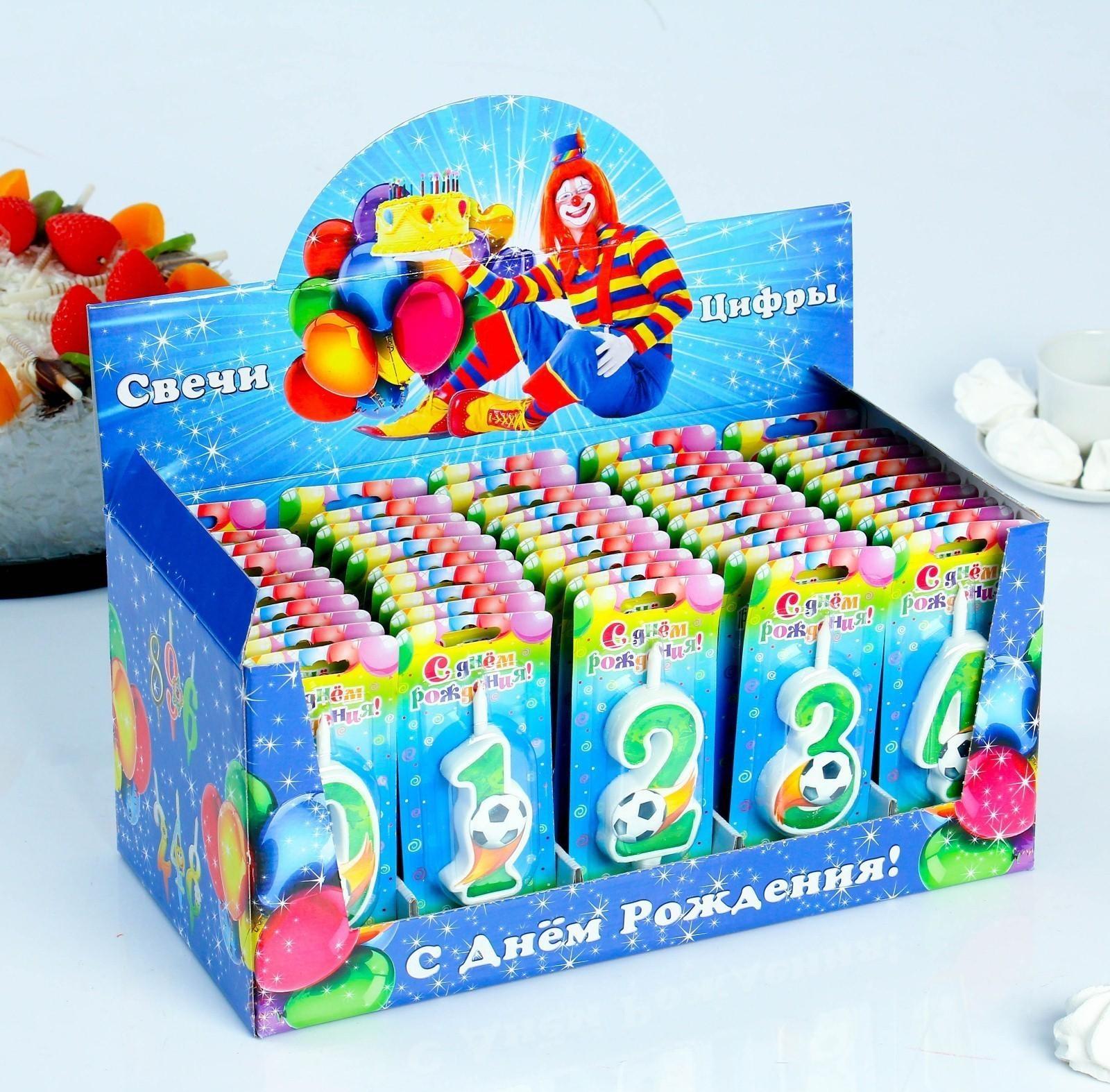 Шоу-бокс со свечами для торта цифры 