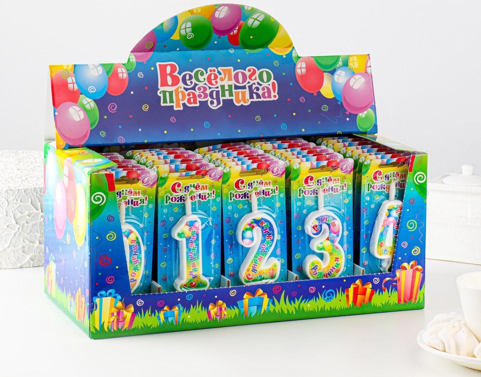 Шоу-бокс со свечами для торта цифры 