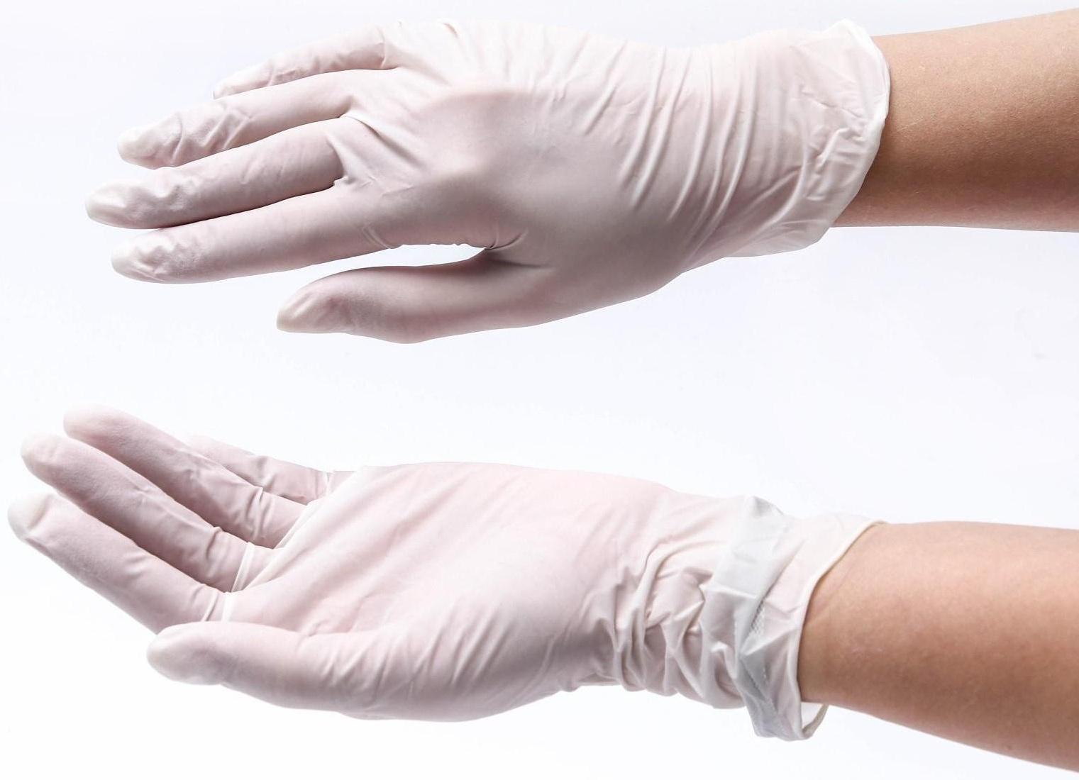 Медицинские перчатки Benovy L, латексные, опудренные, гладкие