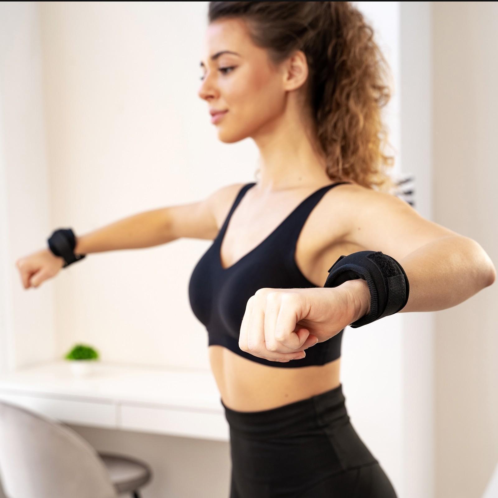 Утяжелители на запястье 2 х 200 гр (вес пары 400 гр), цвет черный