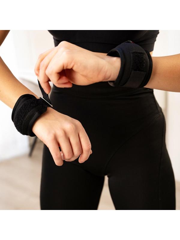 Утяжелители на запястье 2 х 200 гр (вес пары 400 гр), цвет черный