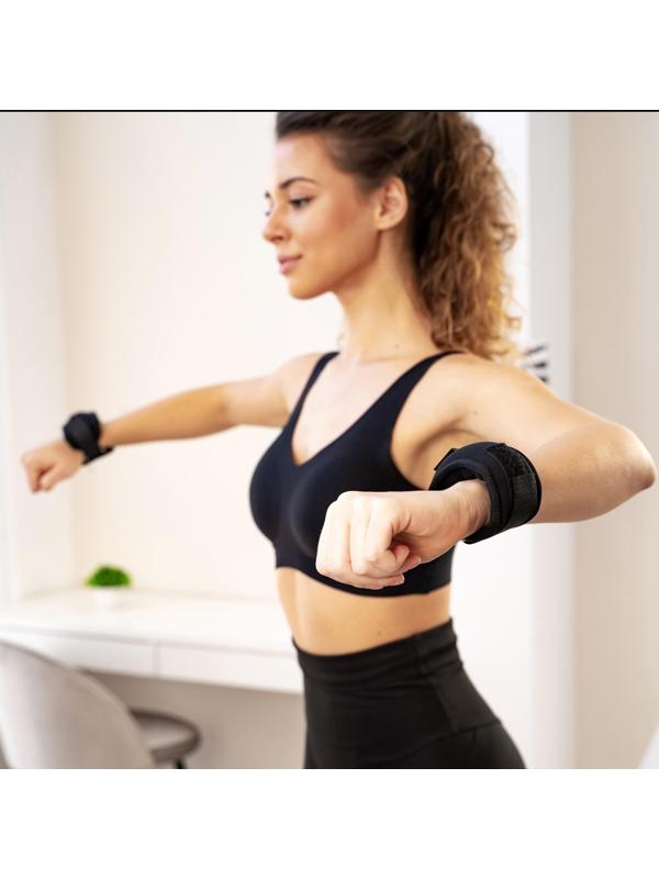 Утяжелители на запястье 2 х 200 гр (вес пары 400 гр), цвет черный