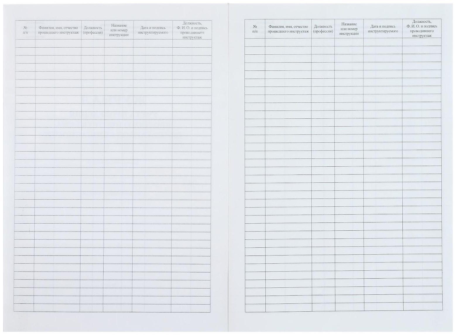 Журнал учёта проведения вводного инструктажа по пожарной безопасности А4, 12 листов, обложка офсет 160 г/м²