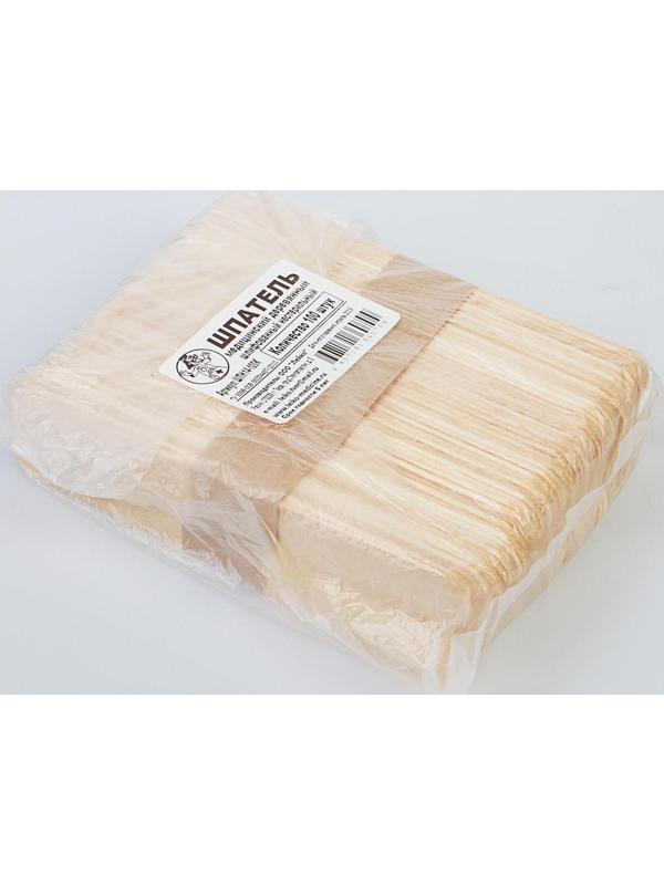 Шпатель медицинский, деревянный, шлифованный, 150х18х1.8, 100 штук в упаковке