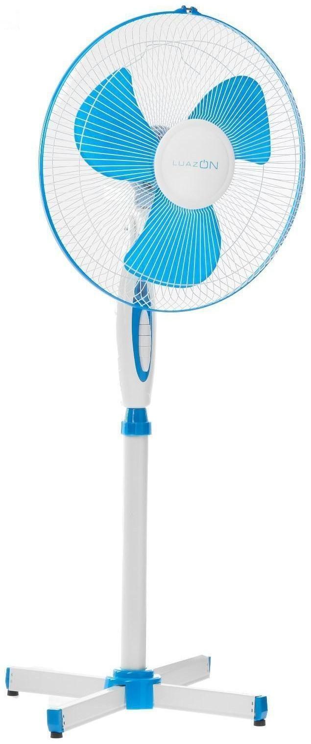 Вентилятор Luazon LOF-01, напольный, 40 - 45 Вт, 3 режима, бело-синий