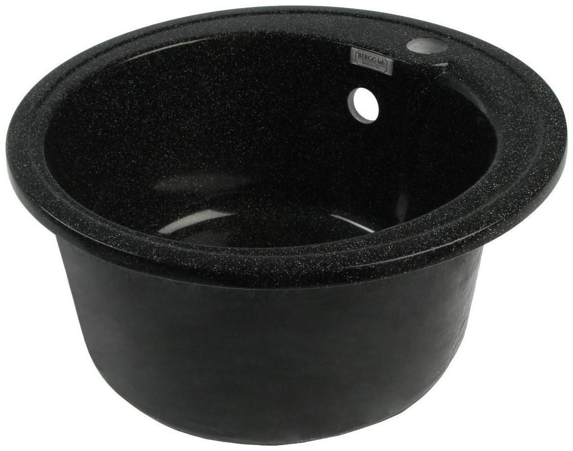 Мойка кухонная из камня MARRBAXX Венди Z4Q4, d=435 мм, глянцевая, черная