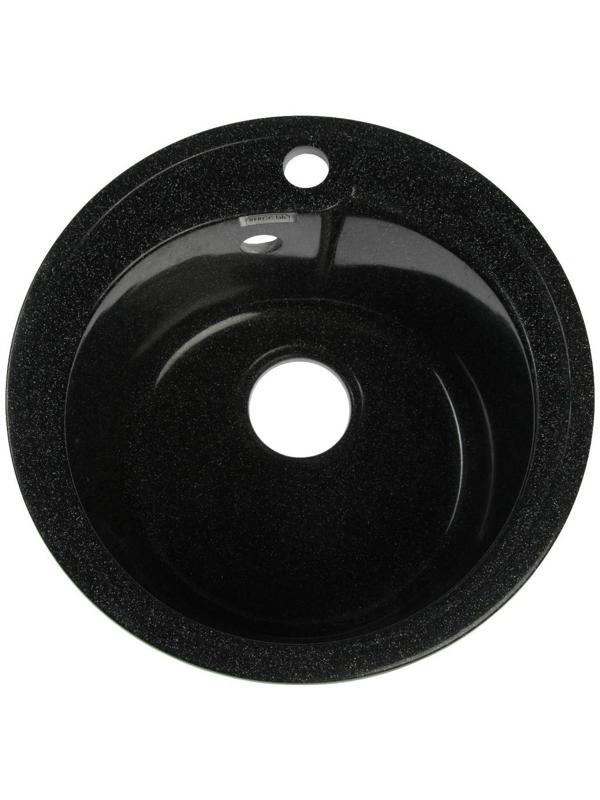 Мойка кухонная из камня MARRBAXX Венди Z4Q4, d=435 мм, глянцевая, черная