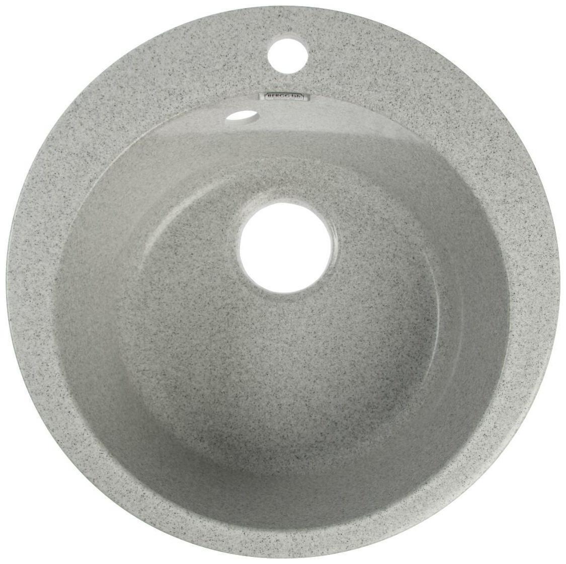 Мойка кухонная из камня MARRBAXX Виктори Z30Q10, d=475 мм, глянцевая, светло-серая