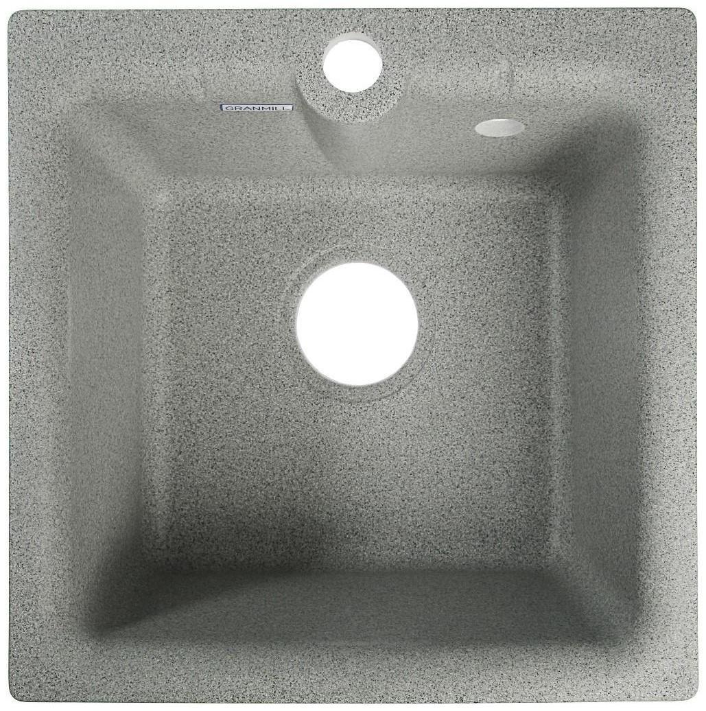 Мойка кухонная из камня GRANMILL 18, 420х420х200 мм, темно-серая