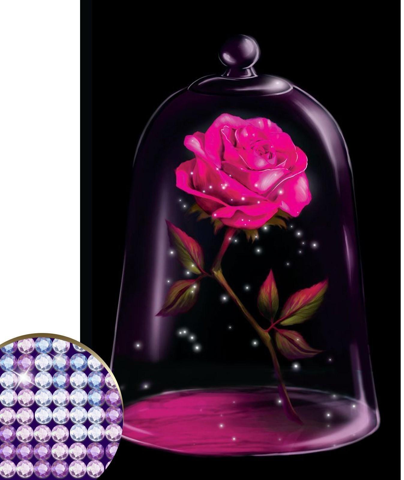 Алмазная мозаика с частичным заполнением «Сказочный цветок» 20х30 см на холсте