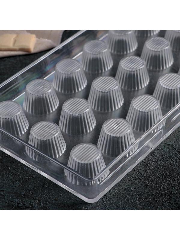 Форма для шоколада и конфет KONFINETTA «Конфетти», 27,5×13,5 см, 21 ячейка, цвет прозрачный