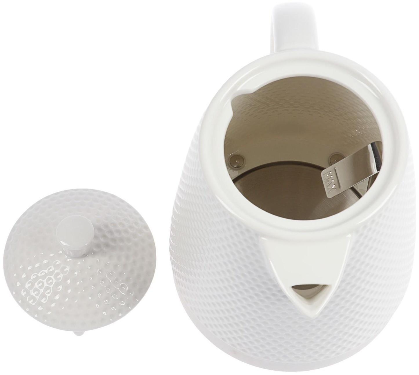 Чайник электрический Galaxy GL 0507, керамика, 1.8 л, 1400 Вт, автоотключение, белый