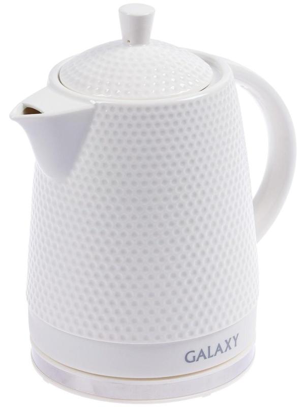 Чайник электрический Galaxy GL 0507, керамика, 1.8 л, 1400 Вт, автоотключение, белый