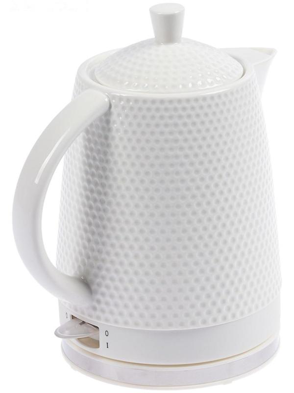 Чайник электрический Galaxy GL 0507, керамика, 1.8 л, 1400 Вт, автоотключение, белый