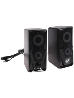 Компьютерные колонки 2.0 Qumo Blade AS001, 15 Вт, подсветка, черные