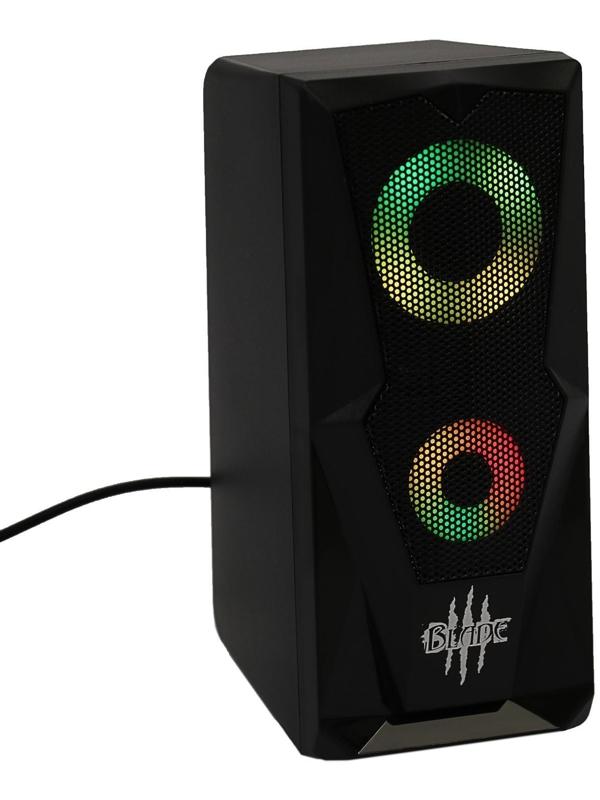 Компьютерные колонки 2.0 Qumo Blade AS001, 15 Вт, подсветка, черные