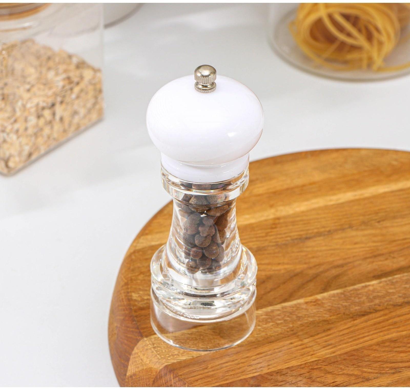 Мельница для специй «Скина», керамический механизм, 16 × 6 см, цвет белый