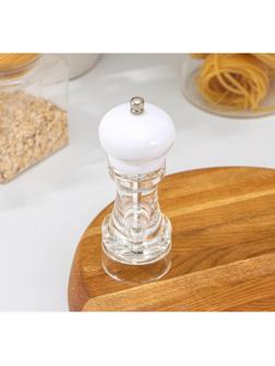 Мельница для специй «Скина», керамический механизм, 16 × 6 см, цвет белый