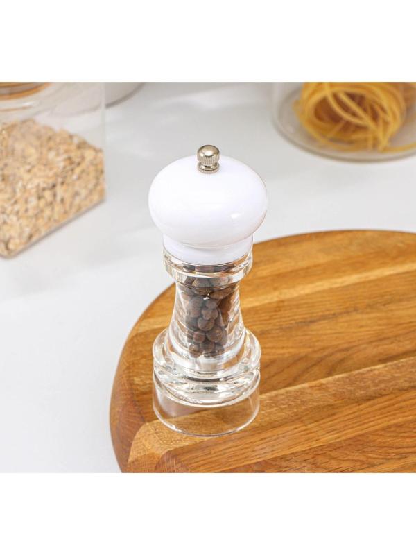 Мельница для специй «Скина», керамический механизм, 16 × 6 см, цвет белый